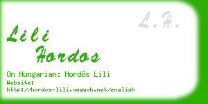 lili hordos business card